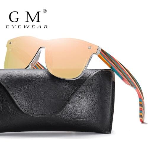 GM Color Wooden Sunglasses Women Polarized Fashion Sun Glasses Original Wood Oculos de sol masculino