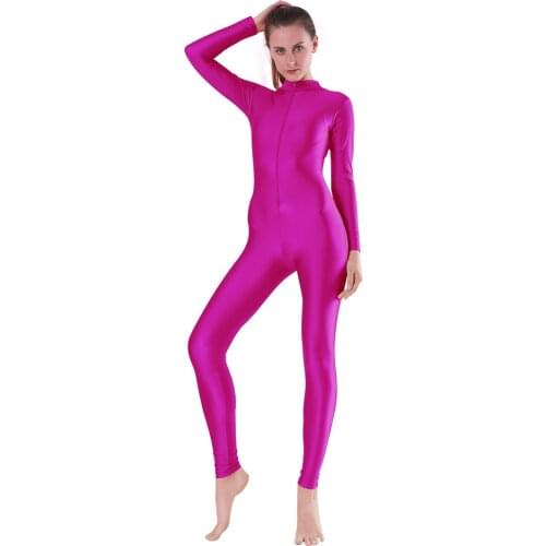 AOYLISEY Adult Dance Long Sleeve Unitard for Women Spandex Jumpsuits Suit One Piece Turtleneck gymnastic unitards Men Dance Wear