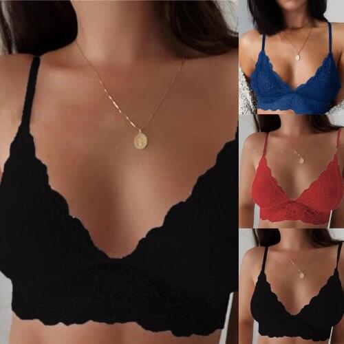 Lace Sexy Lingerie Wireless Bra For Women Padded Push Up Bralette Female Brassiere Summer Soft Backless Fashion bras Underwear