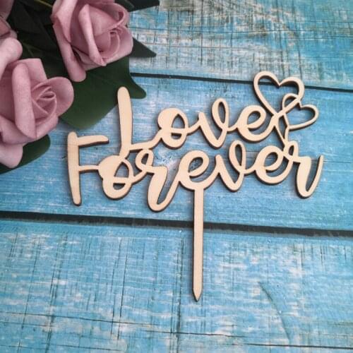 1pcs love forever wood cake topper wedding cake topper party decorations wedding