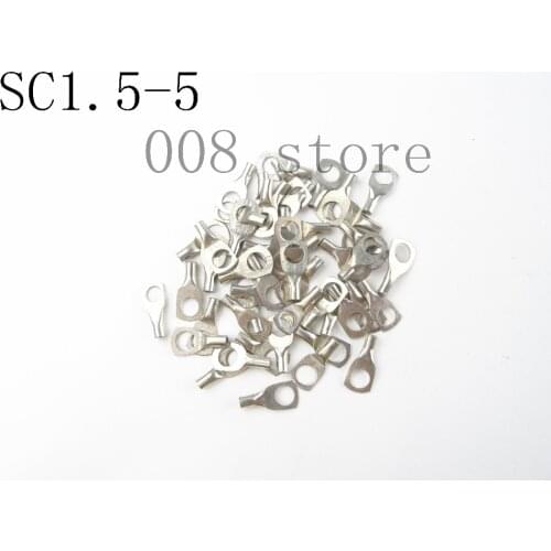 10PCS 50PCS 100PCS SC 1.5-5 Bolt Hole Tinned Copper Cable lugs Battery Terminals 1.5mm wire
