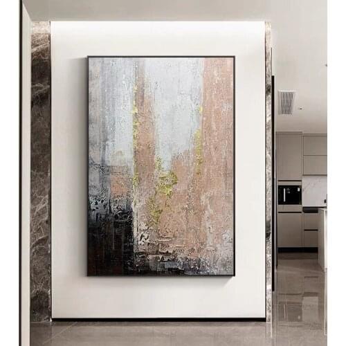 100 Hand Painted Abstract Oil Painting Wall Art Pink Black White Minimalist Modern On Canvas Decorative For Living No Frame