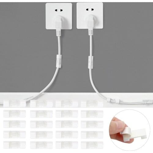 20pcs/lot USB Cord Clips Holder Organizer ABS Wire Fixing Clamp Clip Solid Line Clamp Fixed Wire Cable Clips