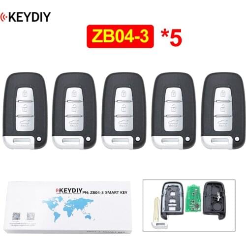5Pcs/Lot KEYDIY 3 Button Universal KD Smart Key ZB04-3 Car Key Remote Replacement for KD-X2 Fit for More than 2000 Models