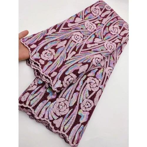 African Nigerian Mesh Lace Fabric High Quality Sequins French Tulle Lace Fabric For Very Soft Wedding Dress XH18