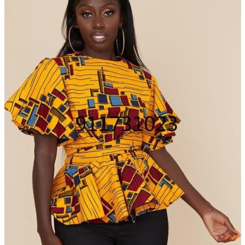African Clothes for Women 2021 Spring and Summer African Women Printing Short Sleeve T-shirt African Clothing