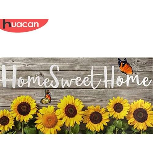 HUACAN Full Square/Round Diamond Painting 5d Sunflower DIY Diamond Embroidery Sweet Home Handicraft Wall Art