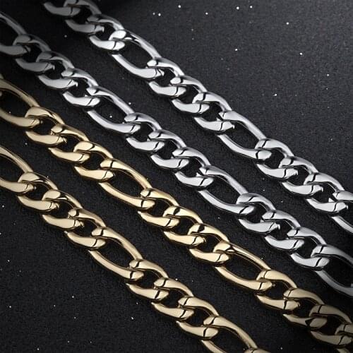 Top Real 316L Stainless Steel Golden 6mm 50cm Jewelry Mens NK Curb Cuban Chain Necklaces Hip hop Fasions Boy Link Necklace