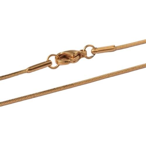 30pcs/lot Stainless Steel Round Snake Chain Gold Color Choker Necklaces for Men Women Necklace Jewelry 17.5 inches