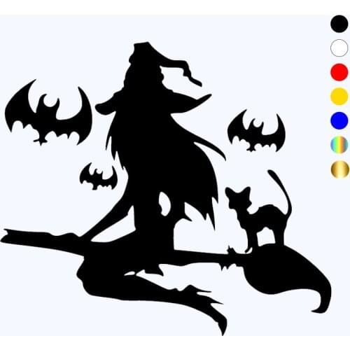 CK3036#16.8*15cm Quite a broom reflective funny car sticker vinyl decal silver/black car auto stickers for car bumper window