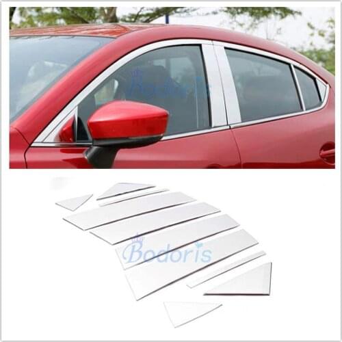 For Mazda 3 M3 Axela Sedan 2014-2018 #304 Stainless Steel Window Glass Moulding Trim Protector Panel Car Styling Accessories