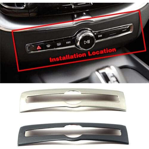 For Volvo XC60 2018 2019 2020 Central Console AC Air Condition Switch Button Cover Trim Interior Stainless Steel Sticker