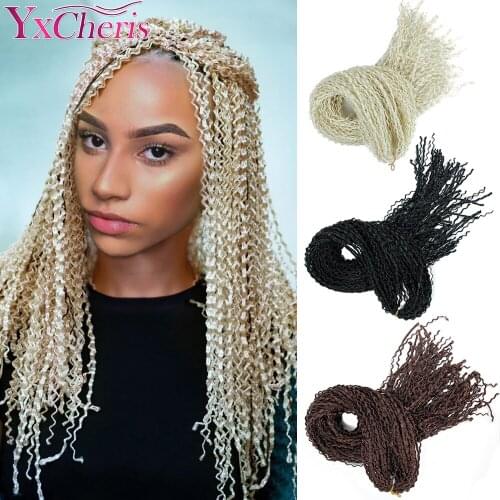 Double the Weight!YxCheris 24'' 90 grams Zizi Box Braids Crochet Hair Extension Braiding Hair Long White Grey Fiber 90grams