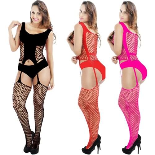 Sexy Lingerie Fishnet Bodysuit Exotic Bodystocking Babydoll Teddy Erotic Lingerie Crotchless Sleepwear Fetish Catsuit Costumes