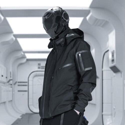 Functional stormsuit jacket detachable hood waterproof silenstorm techwear ninjawear darkwear streetwear aesthetic futuristic
