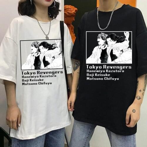 Tokyo Revengers Print T-Shirt Harajuku Anime Baji Keisuke Matsuno Chifuyu Hanemiya Kazutora Cosplay Clothes Hip Hop Tops Tees