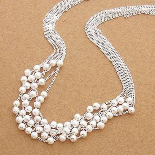 Hot new six voies de Sable perle collier S925 argent pouces de mode bijoux livraison gratuite N001