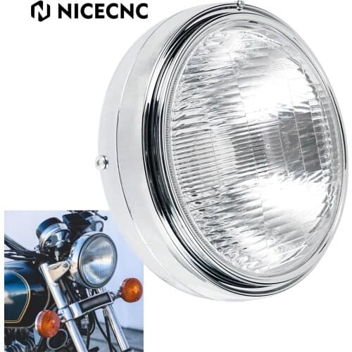 Chrome Halogen Headlight Lamp For Honda CB400 CB500 CB1300 Clear Lens Head Light CB 400 500 1300