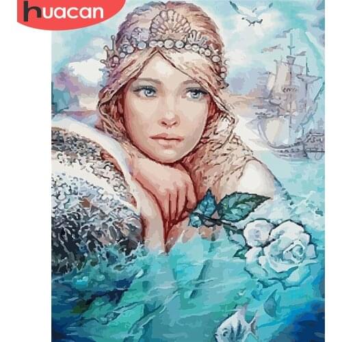 HUACAN DIY Pictures By Number Girl Kits Drawing On Canvas Painting By Numbers Portrait Hand Painted Picture Art Gift Home Decor