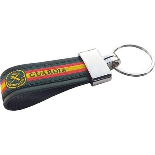 Spain flag keychain green canvas, Civil Guard