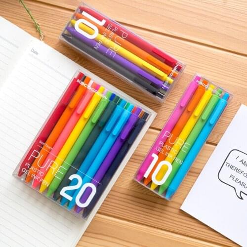 KACO Black/Colored Ink Retractable Gel Pens Set for Kids Adult Coloring 0.5mm Extra Fine Point Cute Stationery