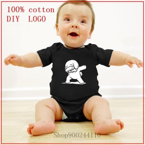 Funny Dabbing Bichon Frise white Baby Bodysuit Baby Summer Short Sleeve Baby Boys Girls Shower Present Casual Jumpsuit Onesie