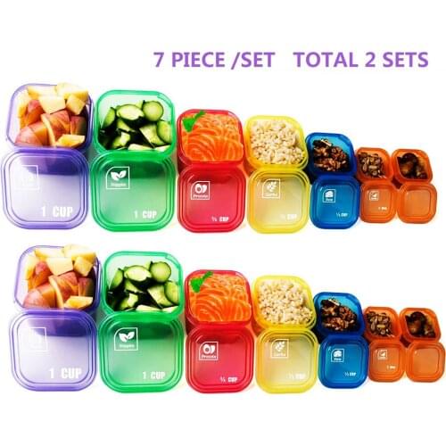 21 Day Portion Control Containers 14pcs Food Storage Box Set for Balanced Diet and Weight Loss