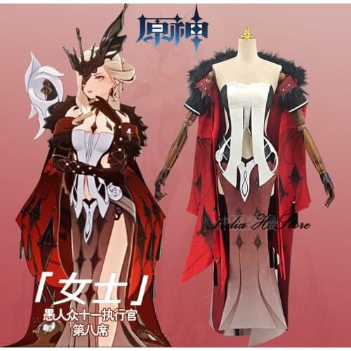 Genshin Impact Cosplays Fatui La Signora Cosplay Costume Halloween costumes Full set