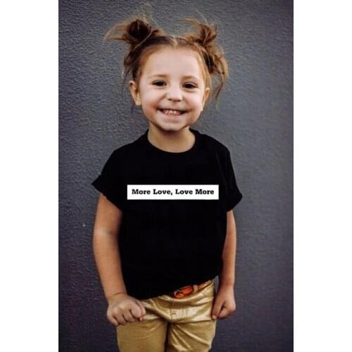 More Love Love More Summer Children Boys Girls Letter Tops Funny Tees Clothes Kids Fashion T-shirts Short Sleeve Cotton Clothes