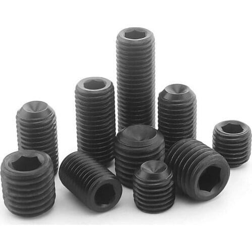 M16-M24 Black Grub Screws Cup Point Hex Hexagon Socket Set Screw Allen Headless Set Screws Bolts High Tensile 12.9 Grade