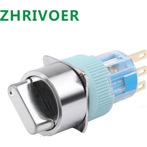 1pcs 16mm Metal Metal Knob Switch 2 Position/3 Position Self-locking/Latching Self-reset/Momentary Select Button Switch