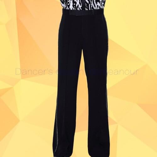 Mens latin dance costume mens spandex STONES latin dance trousers mens Rumba / Samba / Tango Cha Cha / Jazz Dance wear 036