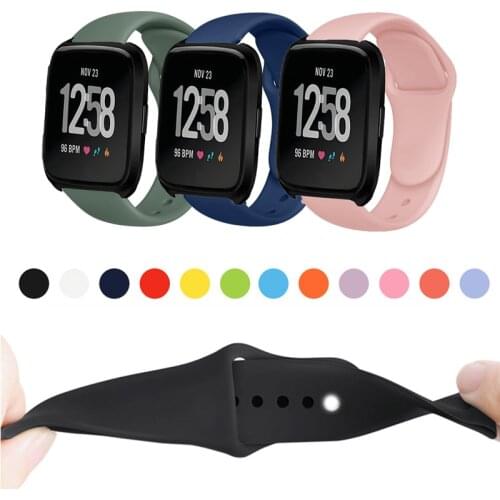 20mm 22mm Soft Silicone Watch Strap Band For Fitbit Versa 2 / Versa Lite / Versa 1/ SE Replacement Sport Bracelet