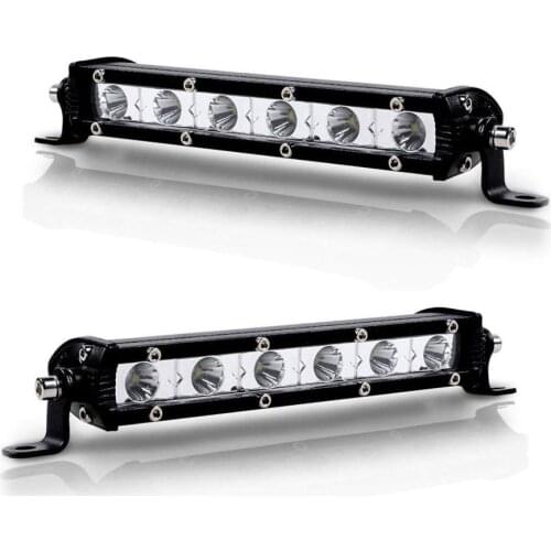 7Inch Single Row LED Work Light Bar SUV Truck Trailer Pickup 6000K 12V 24V Ultra Thin Off Road Spot Auxiliary Indicator Lamp Kit