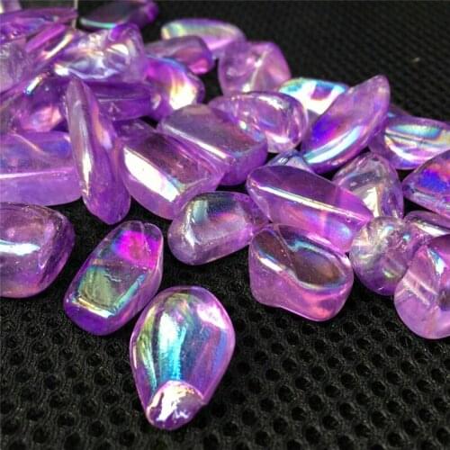 Wholesale 100g rainbow Titanium Aura Electroplating Quartz Crystal Tumbled Stones Healing Natural Quartz Crystals