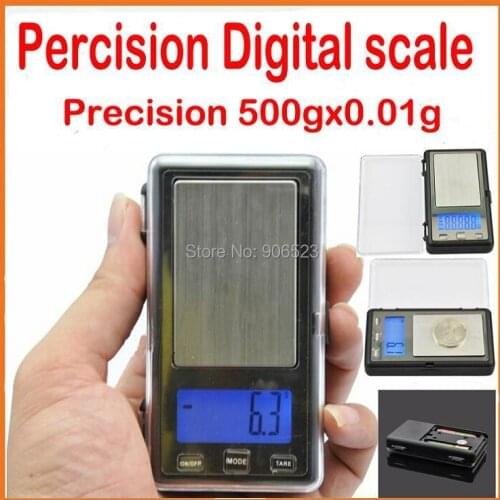 Wholesale free shipping APTP450 500g x 0.01g Pocket Jewelry precision digital Scale (battery included)