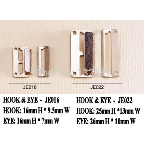 Wholesale square big trousers hooks metal brass hook and eye silver nickle free shipping HE-010