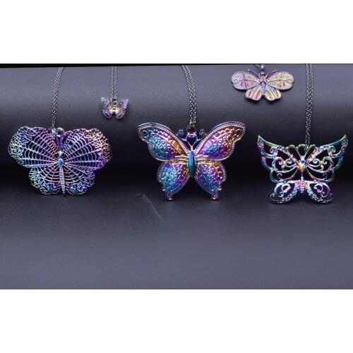 Butterfly Pendant Necklace For Women Men Vintage Jewelry Tree Of Life Necklaces Link Chain Around The Neck Pentagram Cross Heart