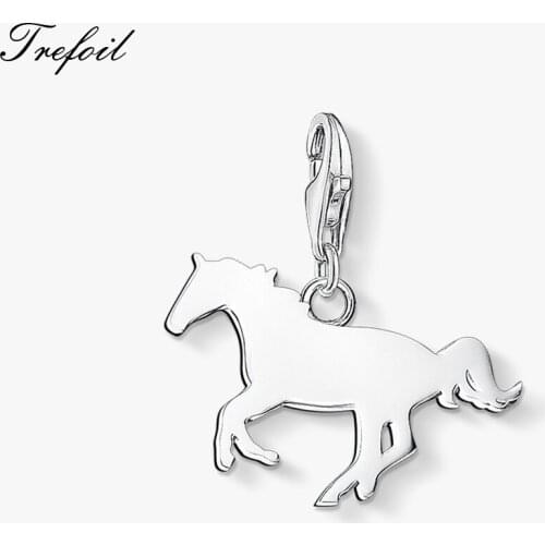 Running Horse Charms Pendant,2020 Spring Fashion Jewelry 925 Sterling Silver Trendy Gift For Women Men Fit Bracelet Necklace Bag