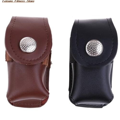 Portable Golf Ball Holder Waist Pouch Bag Leather Cool Golf Tee Bag Sports Accessory Small Golf Ball Bag