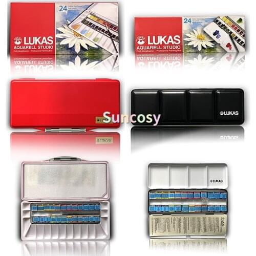 LUKAS Aquarell Studio Watercolor Paint Set Professional High Pigment Concentrated Watercolor Paint Set Assorted Colors Half pan