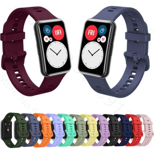 Silicone Colorful Watch Strap For Huawei Watch Fit Wristbands Accessories Sport Smartwatch Band Replacement Bracelet Belt Correa