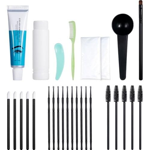 Eyelashe & Eyebrow Tint Dye Gel Kit Waterproof Long Time Mascara Brow Lashes Comb Brush Set DIY Beauty Cosmetics