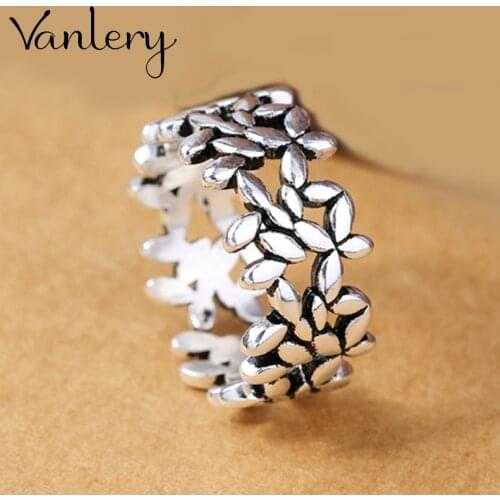 Romantic Charming Open Leaf Ring for Women Vintage Boho Party Rings Gothic Punk Jewelry Gifts for Girls