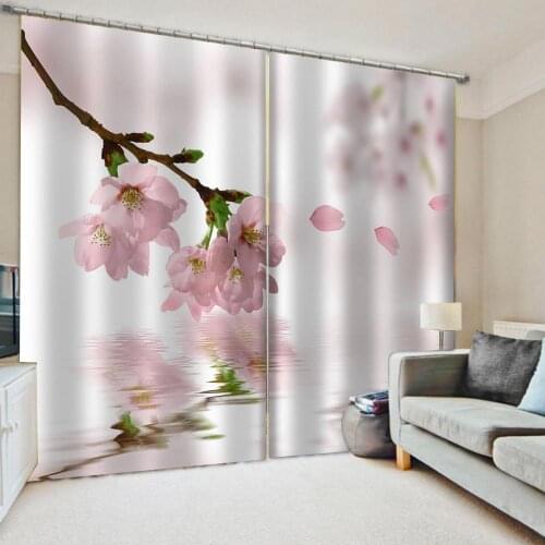 Luxury Blackout 3D Window Curtain For Living Room pink peach curtains Thick shading soundproof windproof curtain