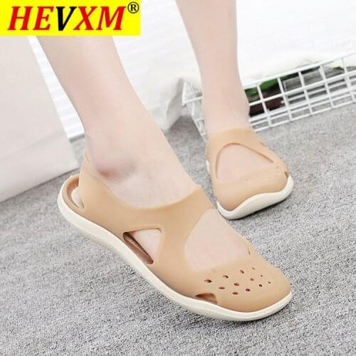 Womens Sandals 2020 Fashion Lady Girl Sandals Summer Women Casual Jelly Shoes Sandals Hollow Out Mesh Flats Beach Sandals