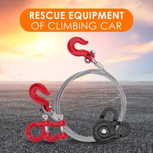 3pcs Rescue Equipment Chain Kit Children Early Learning Winch Snatch Block Hook Supplies for 1/10 RC Rock Crawler