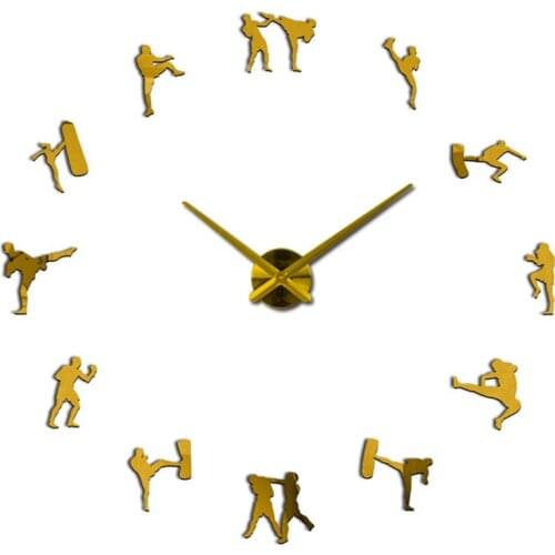 Sports clock wall clock watch clocks 3d diy acrylic mirror stickers Living Room Quartz Needle Europe horloge free shipping