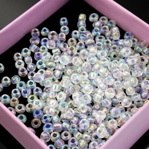 Size 4mm Hole 1mm Round Spacer Glass Seed Beads For Jewelry Finding Handmade Bracelet Necklace Cross Stitch Diy Accessories