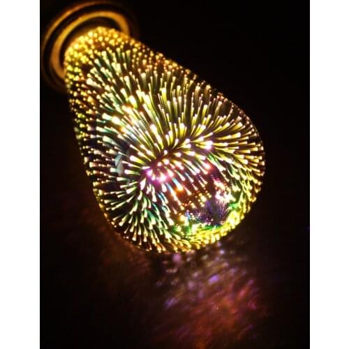 Led bulb E27 ST64 super Fireworks Light 3D Home Decorative Bulbs AC 85-265V Vintage Incandescent Lights hoilday Decoration